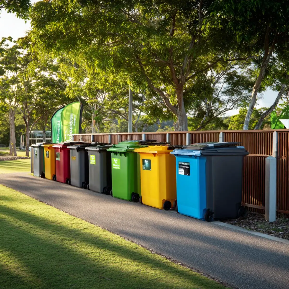 Different skip bin sizes displayed showing skip bin hire Rockhampton prices and options