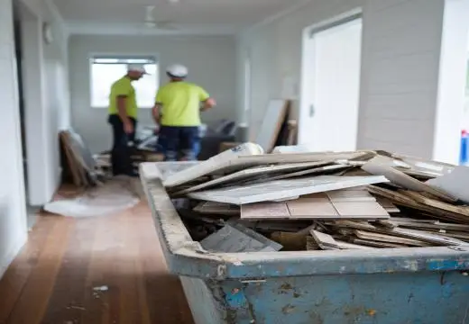 Renovation debris being sorted and removed using skip bins hire Rockhampton services